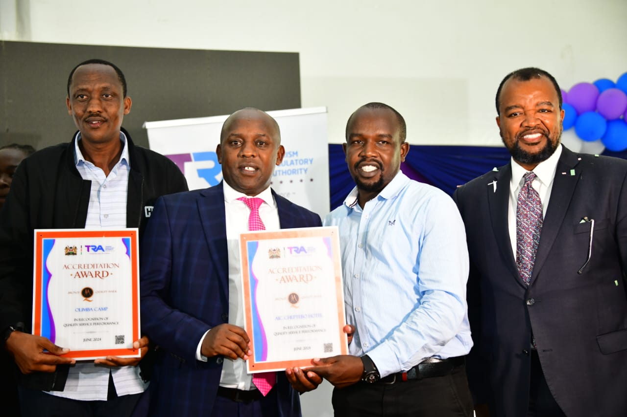 Accreditation Award presented to AIC Cheptebo by the Tourism Regulatory Authority, June 2024